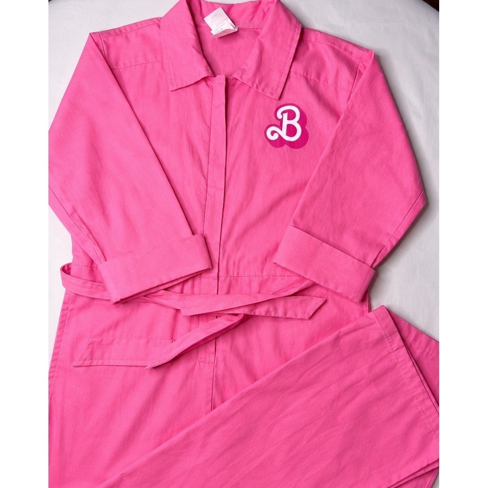 Barbie The Movie Pink Jumpsuit Costume Child‎ Large 2023 Mattel Belted Coverall